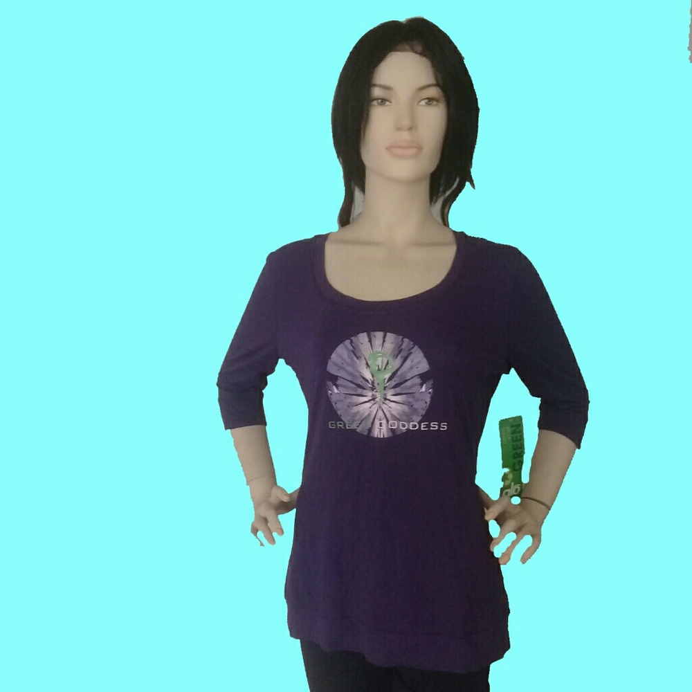 ALO BAMBOO T - SHIRT 3/4 SLEEVES DARK PURPLE ALO.